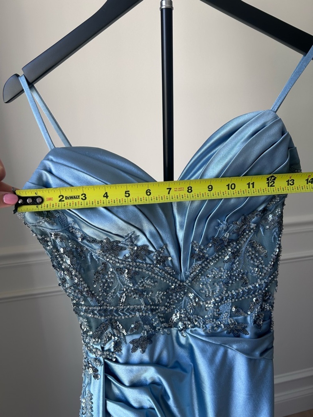 Blue Satin DRESS / BRIDESMAID DRESS / EVENING DRESS - Picture 6 of 10